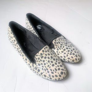 Mia Brit Sequin Ballet Flat Shoes Leopard Black White Spotted Size 6.5